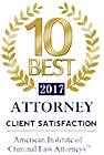Logo Recognizing The Nestor Law Office's affiliation with 10 Best Client Satisfaction